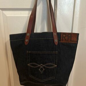 Ralph Lauren Double RL Black and Brown Tote